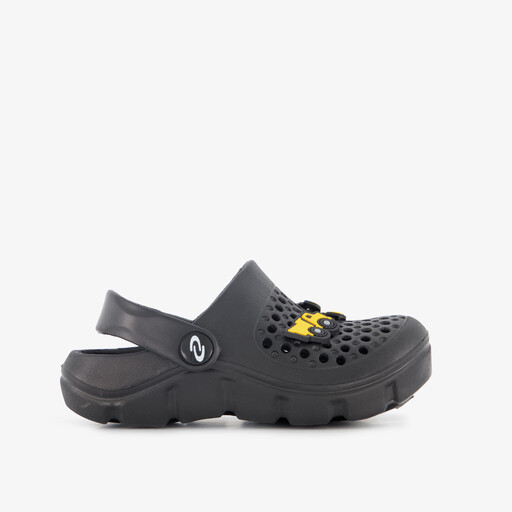 Jongens klompen met werkvoertuigen zwart