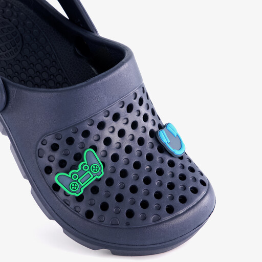 Jongens klompen met game pins blauw