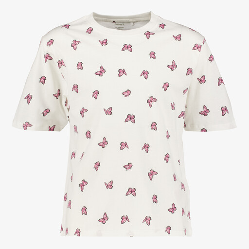 Name It meisjes T-shirt met vlinders wit