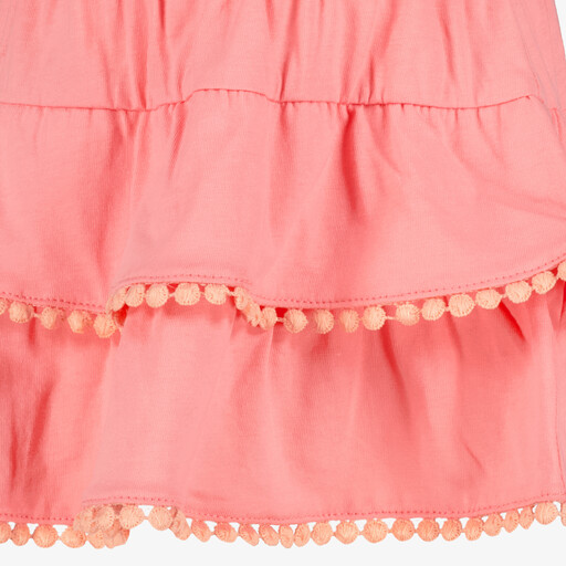 Meisjes rok met pompons roze