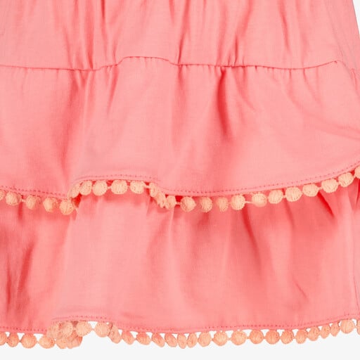 Meisjes rok met pompons roze