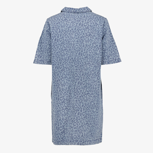 Dames spijkerjurk met panterprint blauw