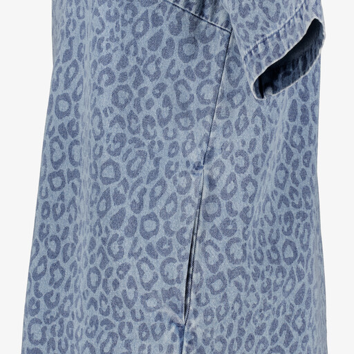 Dames spijkerjurk met panterprint blauw