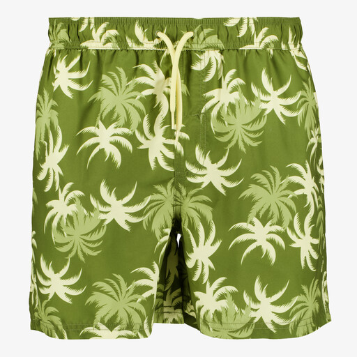 Heren zwembroek met palmprint groen