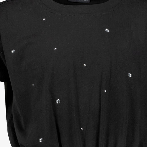 Meisjes T-shirt zwart met steentjes
