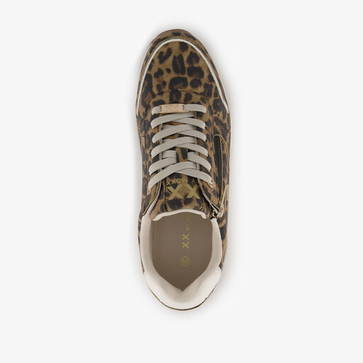 XX by dames sneakers met panterprint bruin