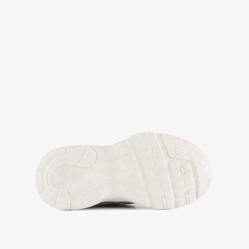 Leren meisjes sneakers beige panterprint
