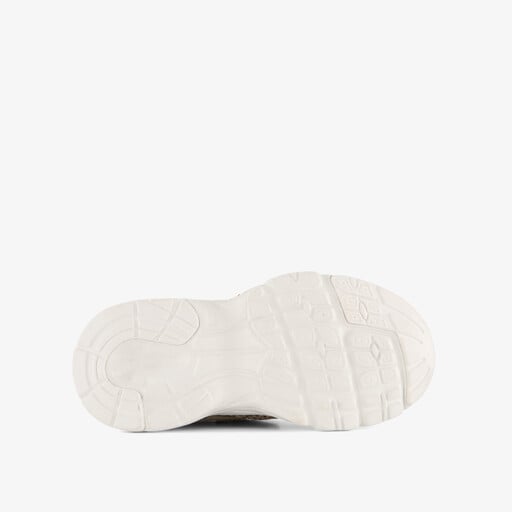 Leren meisjes sneakers beige panterprint