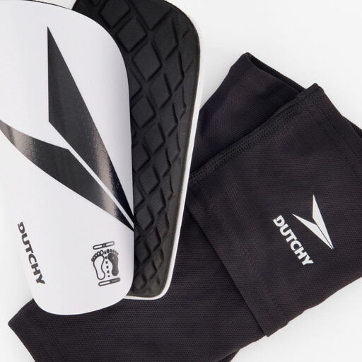 Scheenbeschermers met enkelsok wit/zwart