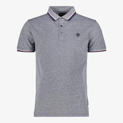 Heren polo blauw gemêleerd