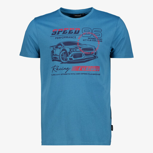 Heren T-shirt met opdruk blauw