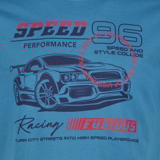 Heren T-shirt met opdruk blauw