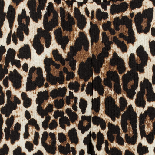 Dames wide leg broek met panterprint bruin