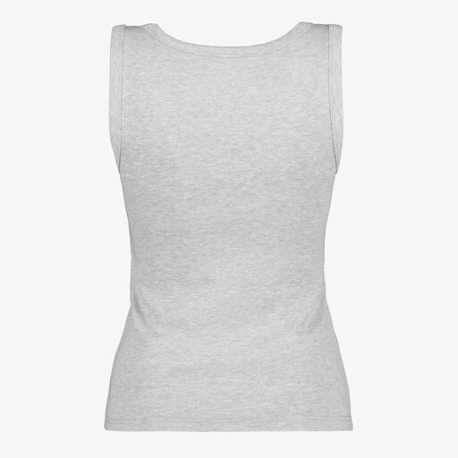 Dames rib singlet grijs