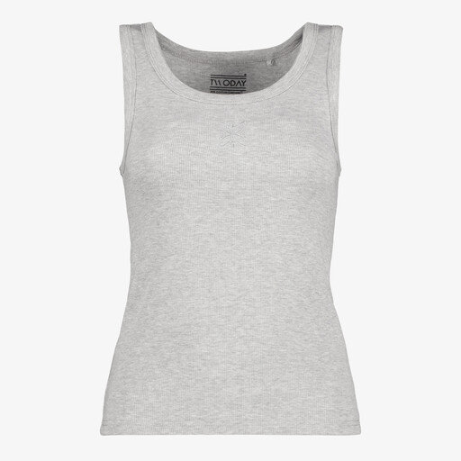 Dames rib singlet grijs