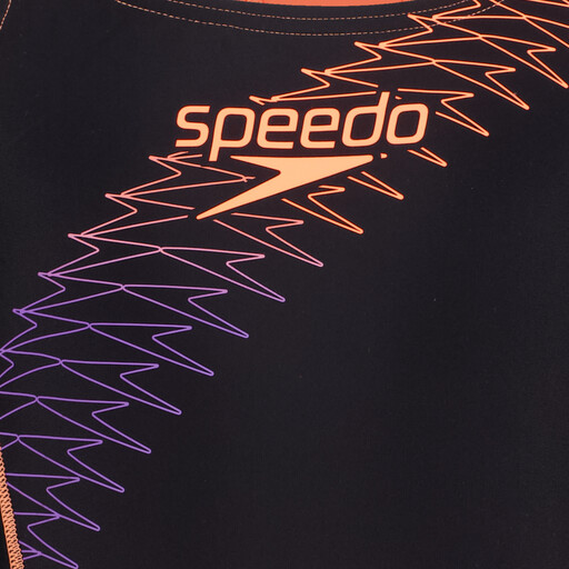 Peedo Eco Medley Logo Medalist meisjes badpak zwart oranje