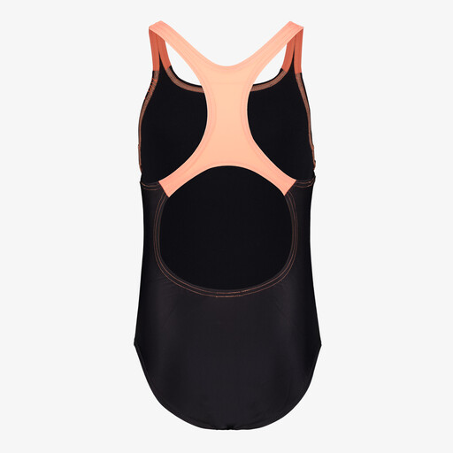 Eco Medley Logo Medalist meisjes badpak zwart oranje