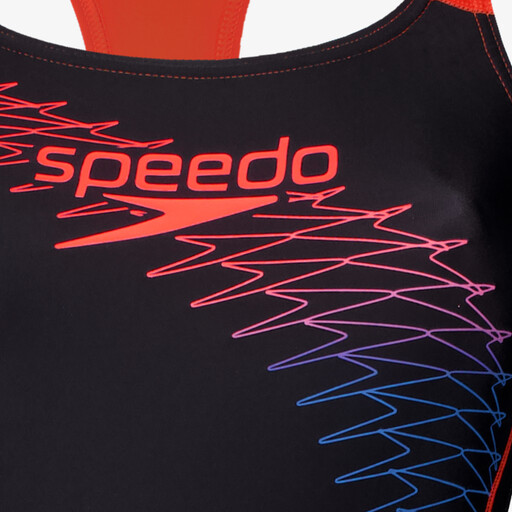 Eco Medley Logo Medalist dames badpak zwart rood