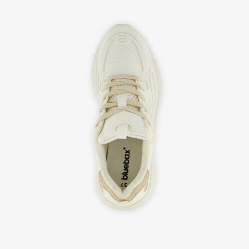 Dames dad sneakers wit beige