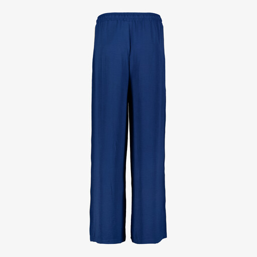 Dames wide leg broek met bies blauw