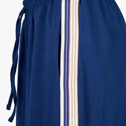 Dames wide leg broek met bies blauw