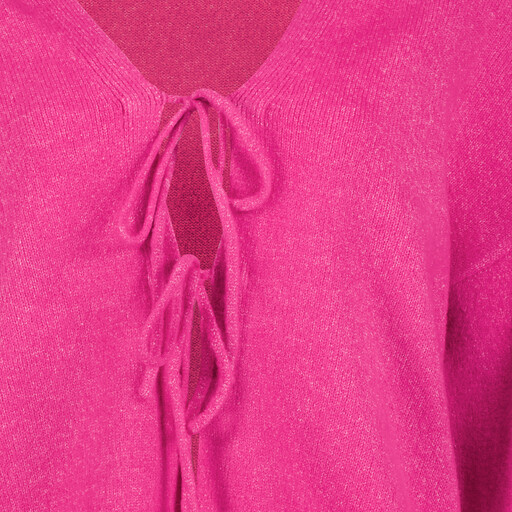 Dames trui met strikkoordjes roze