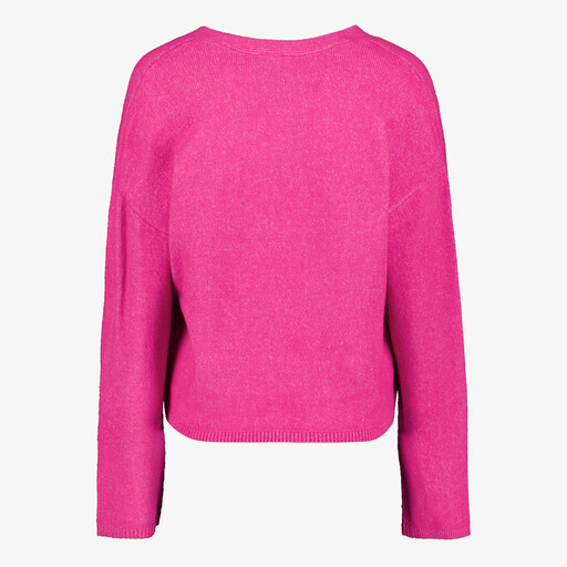 Dames trui met strikkoordjes roze