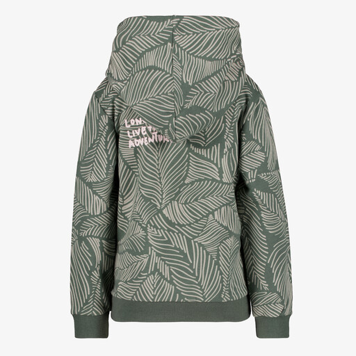 Jongens hoodie met bladeren print groen