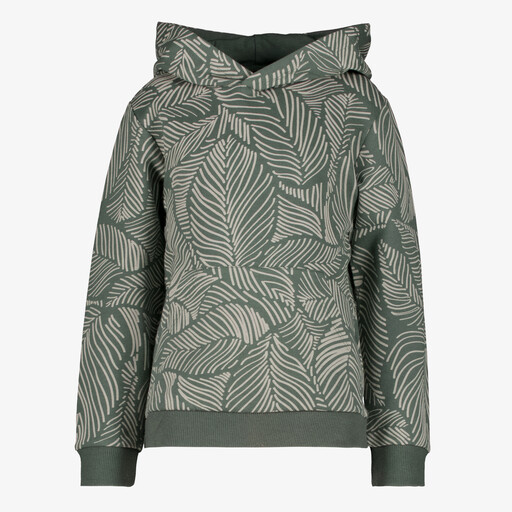 Jongens hoodie met bladeren print groen