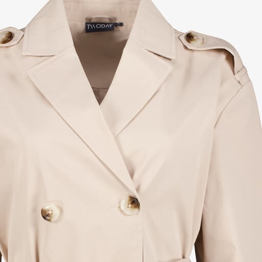 Korte dames trenchcoat beige