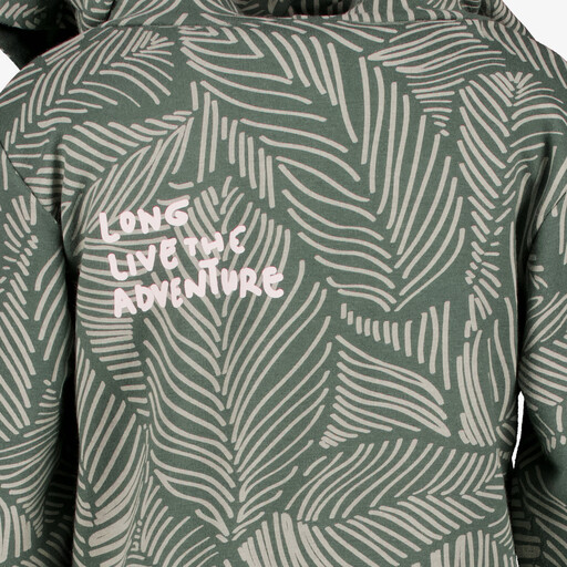 Jongens hoodie met bladeren print groen