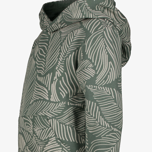 Jongens hoodie met bladeren print groen