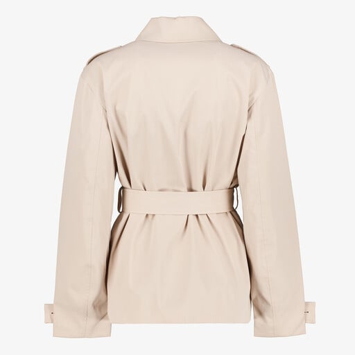Korte dames trenchcoat beige
