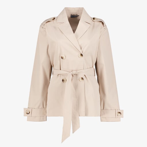 Korte dames trenchcoat beige