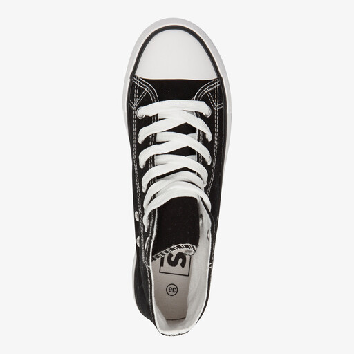 Hoge canvas dames sneakers zwart