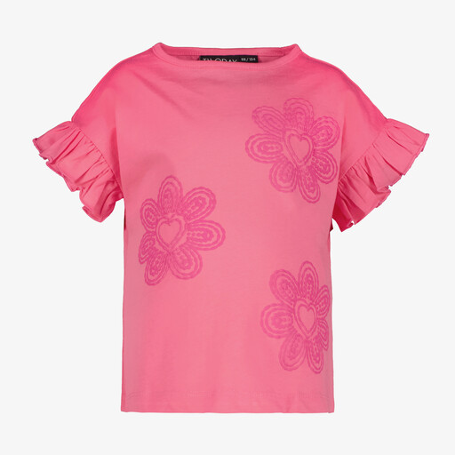 Meisjes T-shirt met bloemenprint roze