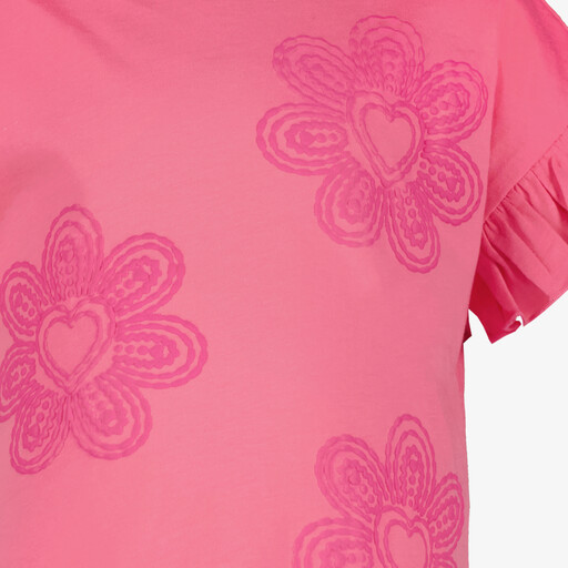 Meisjes T-shirt met bloemenprint roze