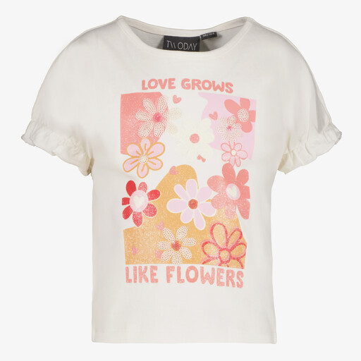 Meisjes T-shirt met opdruk wit