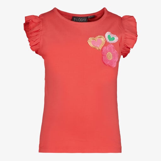Meisjes top met hartjes rood