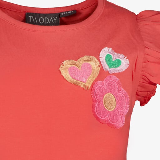 Meisjes top met hartjes rood