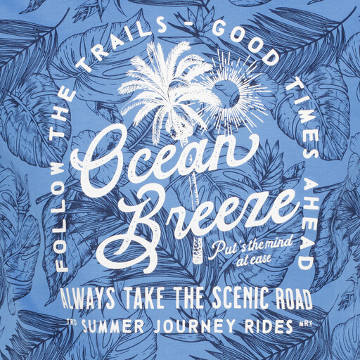 Heren T-shirt met bladerenprint groen