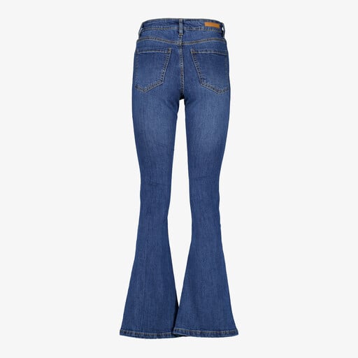 Dames flared jeans donkerblauw