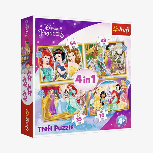 Puzzel 4 in 1 Princess Happy Day