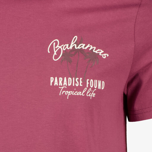 Heren T-shirt met backprint rood