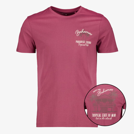 Heren T-shirt met backprint rood
