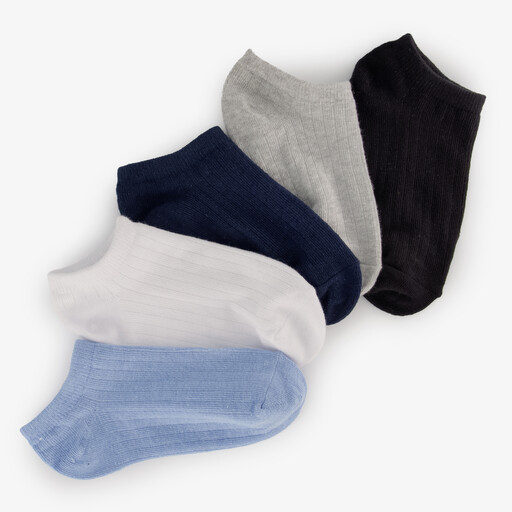 5 paar kinder sneakersokken blauw