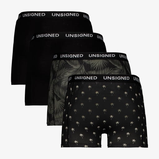 Heren boxershorts 4 pack zwart met print