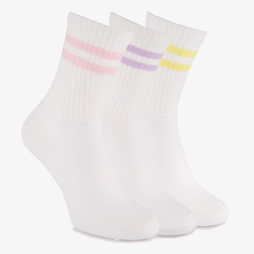 3 paar dames sportsokken wit