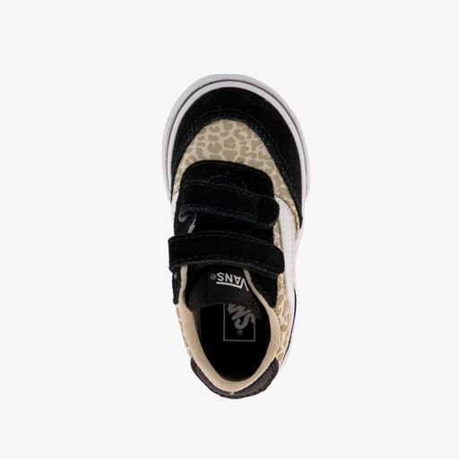 Meisjes sneakers met panterprint zwart wit