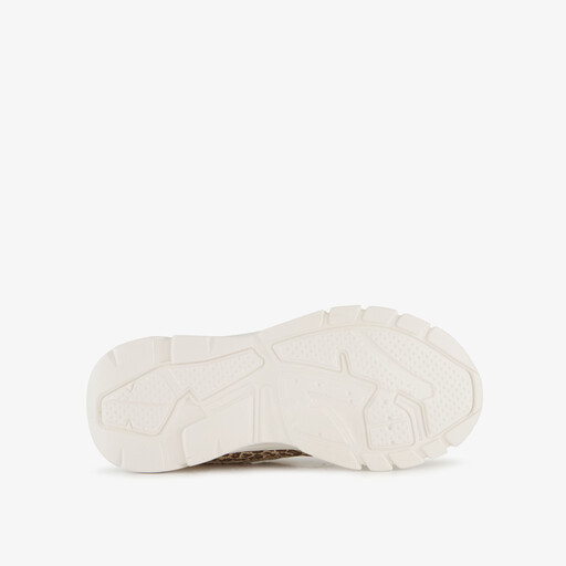 Meisjes sneakers met luipaardprint beige goud